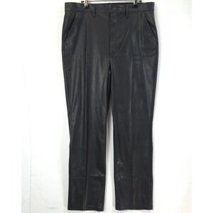 Sofia Jeans Eden Faux Leather Super High Rise Straight Pants Black Women 14 Edgy